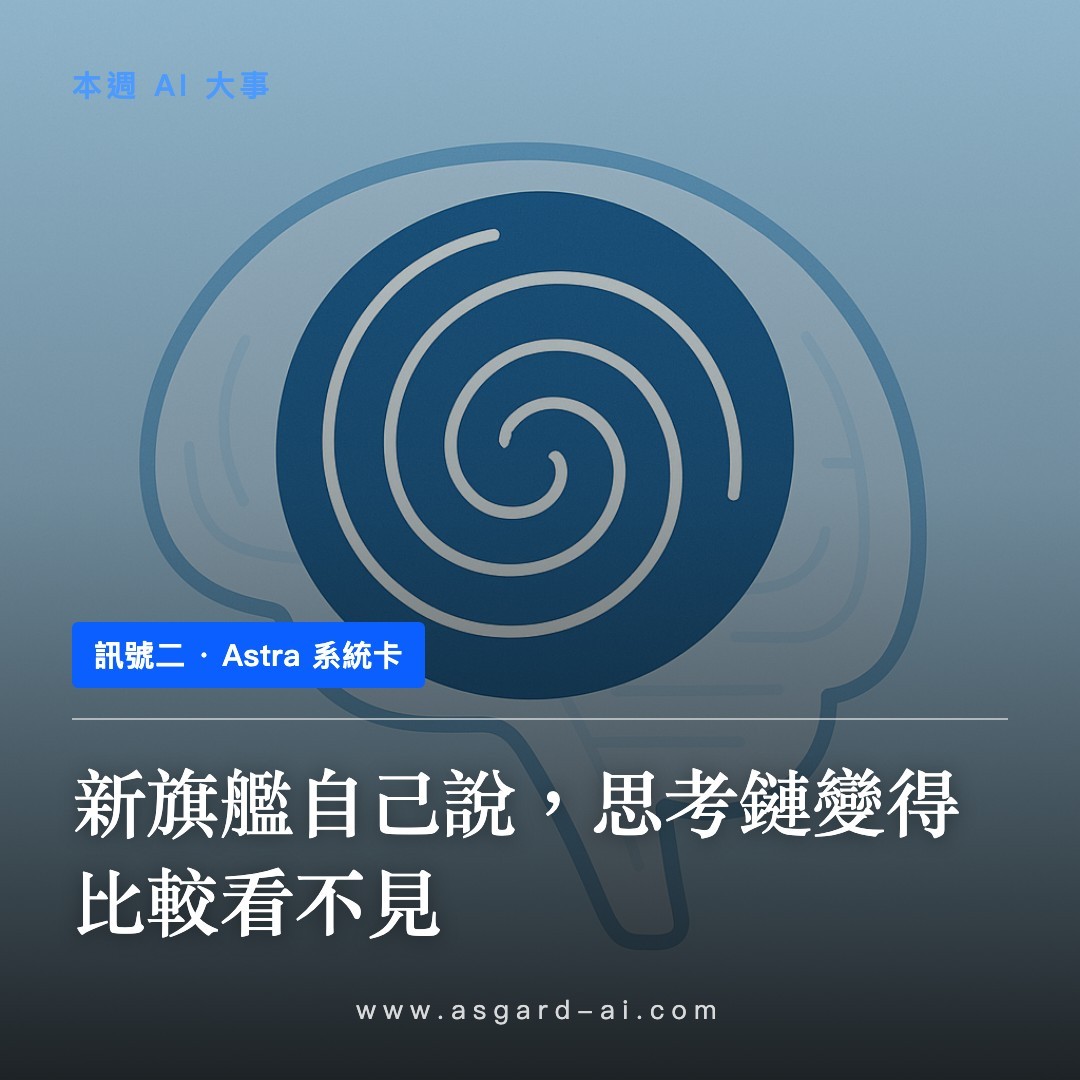 訊號二:新旗艦自己說,思考鏈變得比較看不見